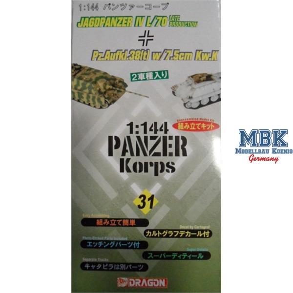 Jagdpz. IV L/70 & Pz.Aufkl. 38(t)  dual-pack 1:144 - DRAGON - 14031 - Milit&auml;rmodellbau 1:72-1:76 Panzer Panzer WK.II - Achse  Plastikbaus&auml;tze