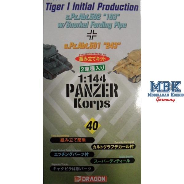 Tiger I '103' w/ Snorke & '243'  dual-pack 1:144 - DRAGON - 14048 - Milit&auml;rmodellbau 1:72-1:76 Panzer Panzer WK.II - Achse  Plastikbaus&auml;tze