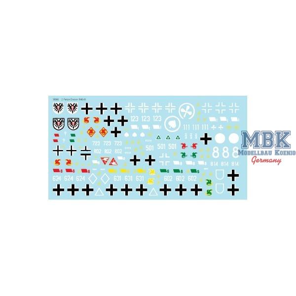 2. Panzer Division - 1940-43 - BISON Decals - BIS35065 - Milit&auml;rmodellbau 1:35 Zur&uuml;stteile Decals  Bison