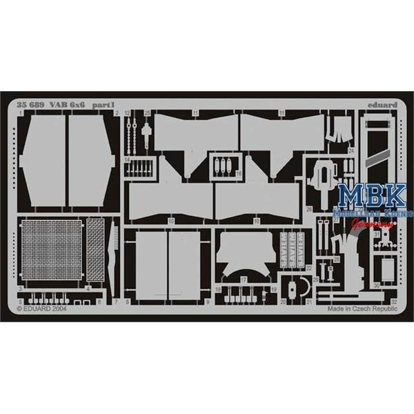 VAB 6x6 exterior (Heller) - EDUARD - ED35689 - Milit&auml;rmodellbau 1:35 Zur&uuml;stteile &Auml;tz- Metallteile  Eduard