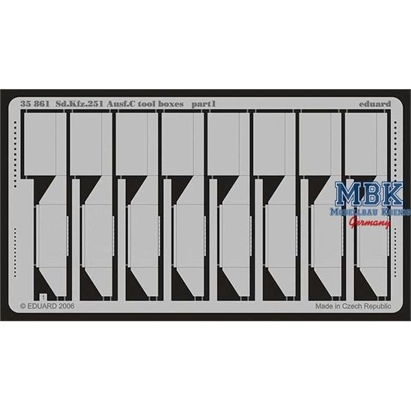 Sd.Kfz. 251 Ausf. C Tool Boxes (Dragon) - EDUARD - ED35861 - Milit&auml;rmodellbau 1:35 Zur&uuml;stteile &Auml;tz- Metallteile  Eduard