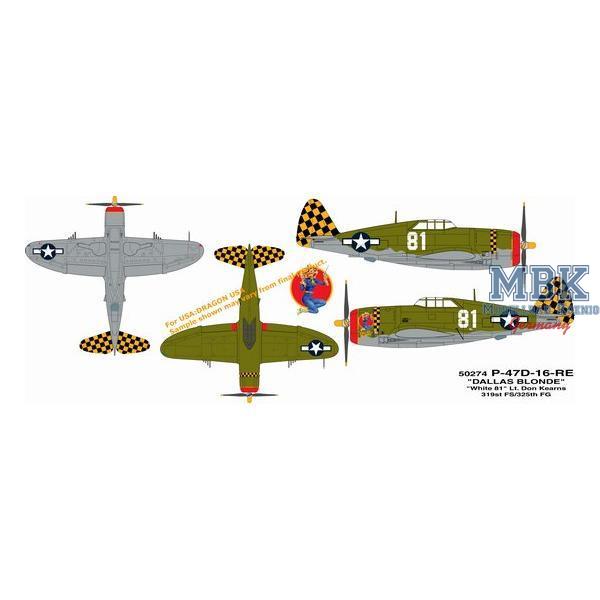 P-47D 'Dallas Blonde', 319th FS 325th FG, 'Whit - DRAGON WARBIRDS - 50274 - Fertigmodelle Flugzeuge 1:72  Dragon Warbirds