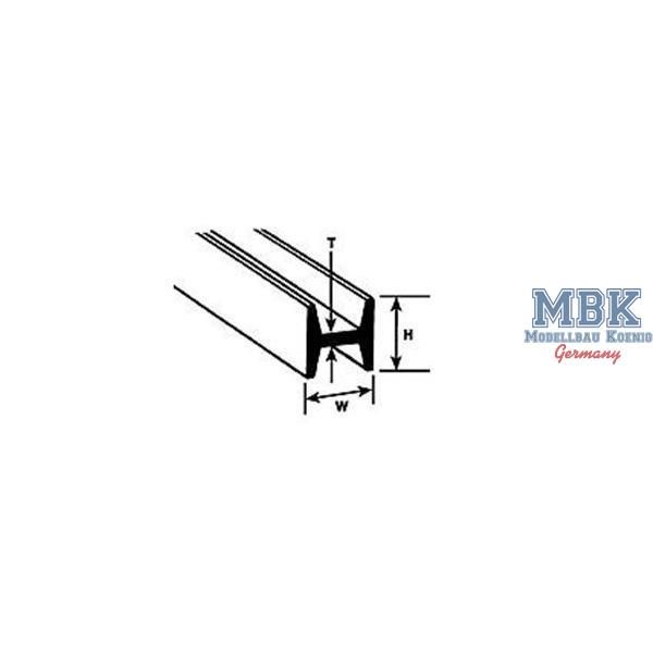 H-Profil  mm.4,0Hx4,0Wx0,8Tx375L - PLASTRUCT - PS-HFS-5 - Milit&auml;rmodellbau 1:35 Zur&uuml;stteile Profile  Plastruct