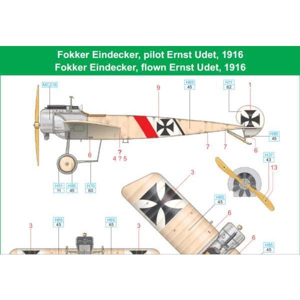 Fokker E.III - EDUARD - ED7104 - Flugzeugmodellbau 1:72  Flugzeuge WK.I