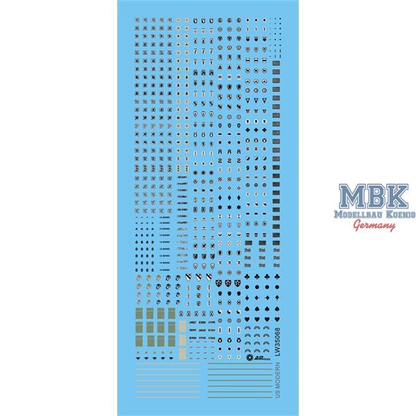 Modern US ARMY Uniform Insignia Set (ACUPAT & MARP - Alliance Modelworks - ALW35068 - Milit&auml;rmodellbau 1:35 Zur&uuml;stteile &Auml;tz- Metallteile  Alliance ...