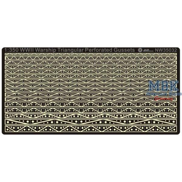 WWII Warship Triangular Gussets Perforated - Alliance Modelworks - ANW35032 - Schiffsmodellbau Schiffsmodelle 1:350  &Auml;tzteile