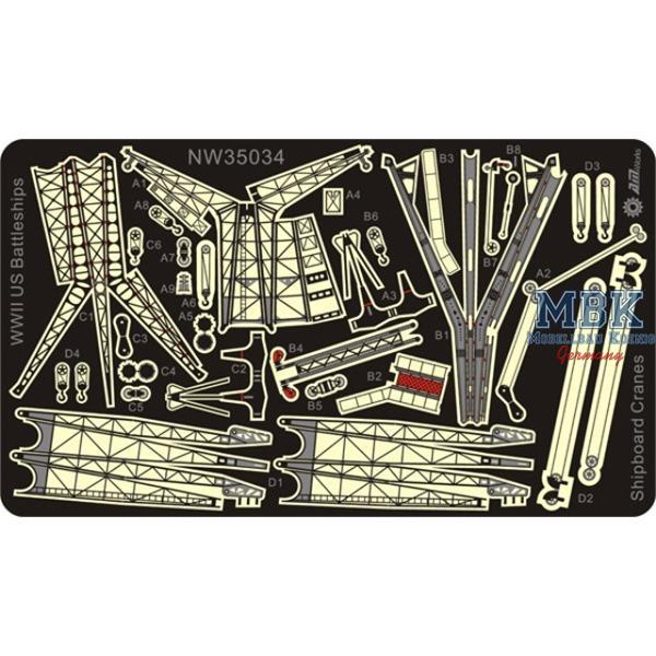 Cranes for WWII USN Battleships  - Alliance Modelworks - ANW35034 - Schiffsmodellbau Schiffsmodelle 1:350  &Auml;tzteile