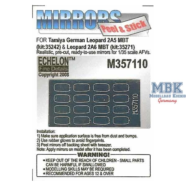 Spiegel f&uuml;r Leopard 2 A5/A6 - ECHELON - ECH357110 - Milit&auml;rmodellbau 1:35 Zur&uuml;stteile Decals  Echelon