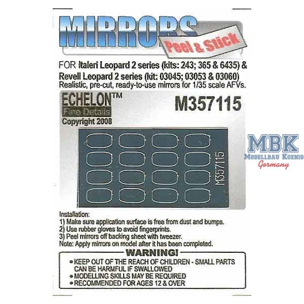 Spiegel f&uuml;r Leopard 2 A4/A5/A6 - ECHELON - ECH357115 - Milit&auml;rmodellbau 1:35 Zur&uuml;stteile Decals  Echelon