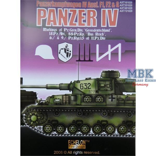 GD, 18. PzAbt, 11. PD, DR Panzer IVs (F1/F2/G) - ECHELON - ECH721020 - Milit&auml;rmodellbau 1:72-1:76 Zur&uuml;stteile  Decals