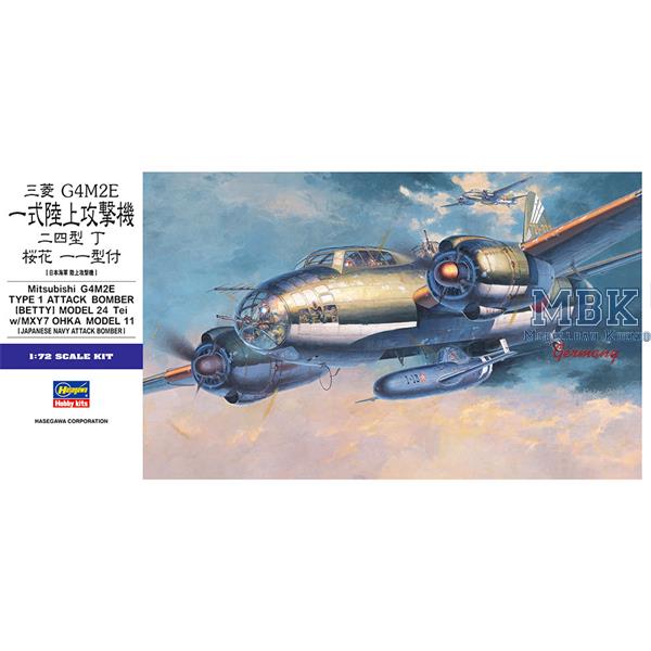 MITSUBISHI G4M2E TYPE 1 ATTACK BOMBER (BETTY) - HASEGAWA - HAS00550 - Flugzeugmodellbau 1:72 Achse WK.II  Japan