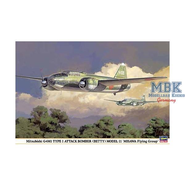 MITSUBISHI G4M1 TYPE 1 ATTACK BOMBER (BETTY) MODEL - HASEGAWA - HAS00991 - Flugzeugmodellbau 1:72 Achse WK.II  Japan
