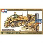 Kettenkraftrad mit Infantriekarre und Goliath 