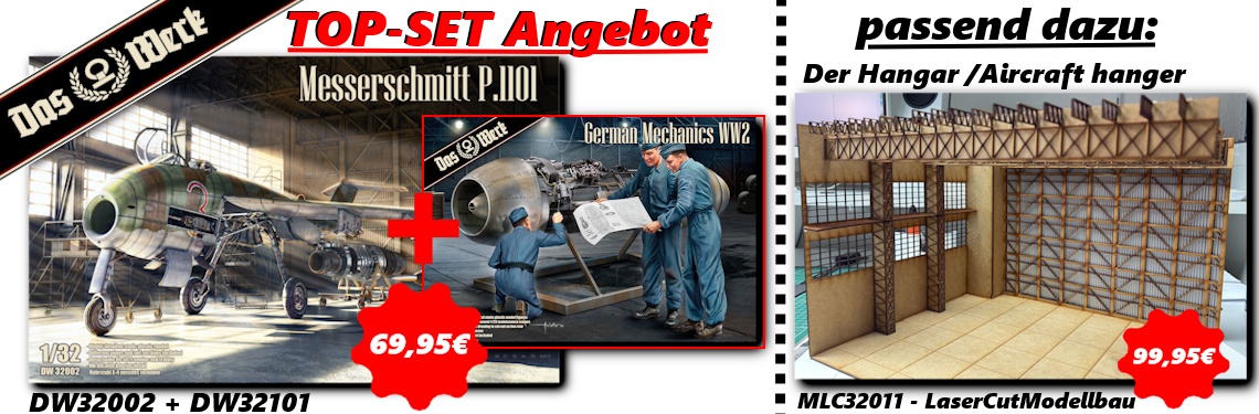 DAS WERK TOP-SET Messerschmitt P.1101+ German Mechanics WW2