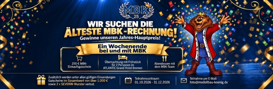 Informationen und Teilnahmebedingungen | Wir suchen die älteste MBK-Rechnung! | „Q4 – 25 Jahre MBK | 2026“