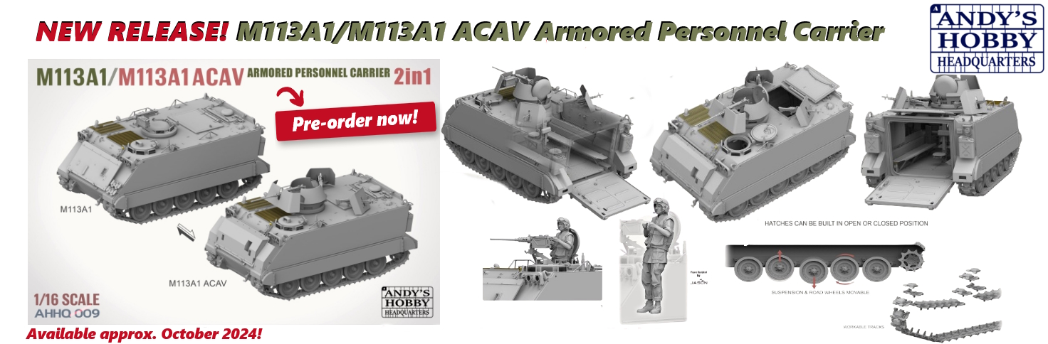 AHHQ-009 New Release M113 U.S. Armored Personnel Carrier (1:16)