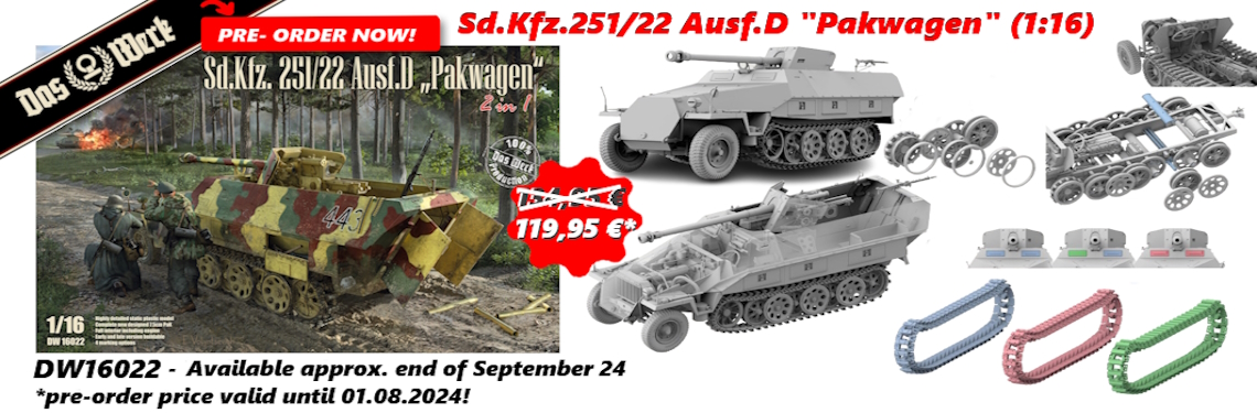 DAS WERK new release DW16022 Sd.Kfz.251/22 Ausf.D Pakwagen
