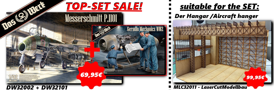  DAS WERK OFFER TOP-SET Messerschmitt P.1101+ German Mechanics WW2