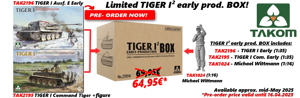 New release TAKOM TAK2195W TIGER I² early production BOX