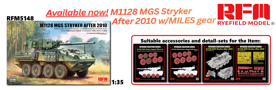 new release RFM5148 M1128 MGS Stryker After 2010 w/MILES gear