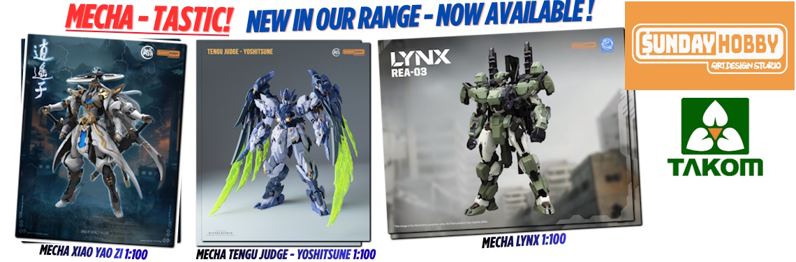NEW release SUNDAYHOBBY TAKOM MECHA Lynx 1:100 MECHA Tengu Judge - Yoshitsune 1:100 MECHA Xiao Yao Zi 1:100
