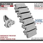 Sherman tracks Type T51 worn pads 1/16