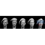 5 heads, Brit. Late WW2 berets/Polish paras