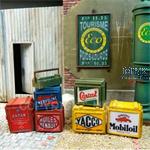 Advertising boxes for cans of motor oil
