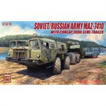 Russian MAZ-7410 with ChMZAP trailer