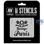 Vallejo Stencils: Vintage Garage Sign Markings