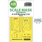P-51D Mustang double-sided fit mask for Tamiya