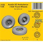 Austin K2 Ambulance/K30 Truck Wheels f. Airfix kit