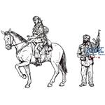 US Military Policeman Mounted and Iraqi Civilian