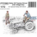 Zetor 25 Tractot Driver and village boy-2 Figures