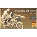 Machine Gun Corps Rider Starting the motorcycle