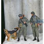East German Border Troopers with Dog, Winter 70-80