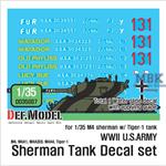 WWII US army M4 Tank company decal set