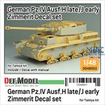 Pz.IV Ausf.H late/ J early Zimmerit Decals (1/48)