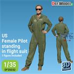US Female pilot standing in flight suit (3D-Print)
