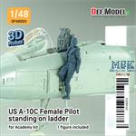 A-10C Female Pilot standing on ladder (Academy)
