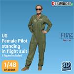 US Female pilot standing in flight suit (3D-Print)