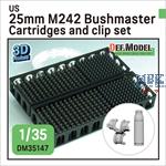 US M242 25mm Bushmaster Cartridges and clip set