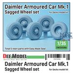 British Daimler Armoured Car Mk.1 Sagged wheel set