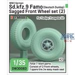 Sd.kfz.9 Famo Sagged Front Wheel set (2) - Dunlop