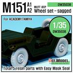 US M151 Jeep Sagged wheel set