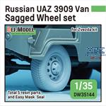 Russian UAZ 3909 Van Sagged wheel set