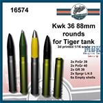 Kwk 36 88mm ammo for Tiger tank  (1:16)