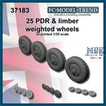 25 PDR gun & limber, weighted wheels