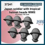 Japanese soldier heads with tropical helmet WWII