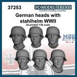 German heads with helmet WWII